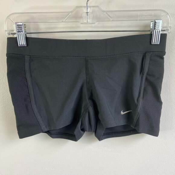 Nike Dri-Fit Black Mesh Side Active Shorts - Picture 1 of 8